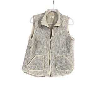 COPY - Maurices Women's Knit Sweater Vest pockets Polyester Lined Beigegray zip…